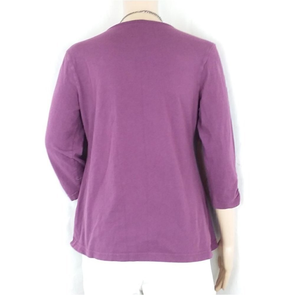 Motherhood Maternity Ruched Purple Blouse Top - Picture 2 of 4